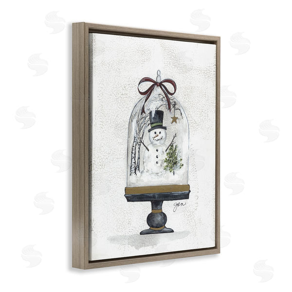 Stupell Industries Julie Norkus | Snowman Winter Scenery Snow Globe Rustic Detail Wall Art