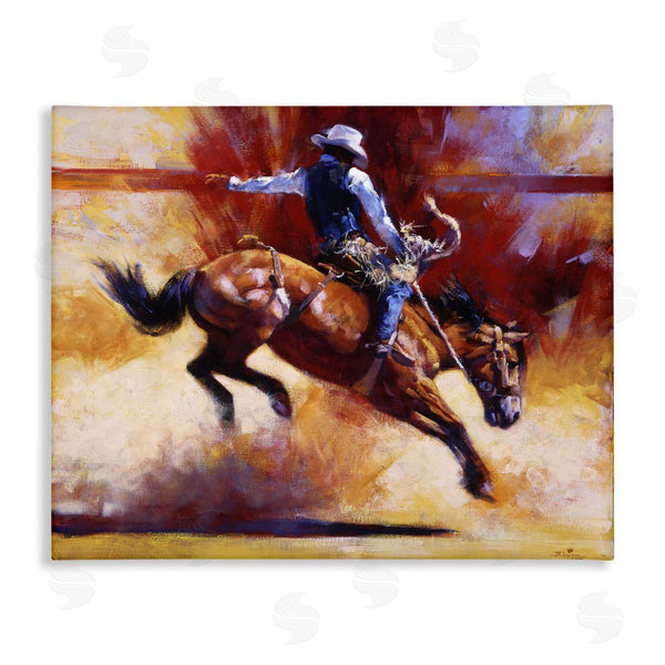 stupell industries Julie T. Chapman | Galloping Cowboy with Dust Cloud