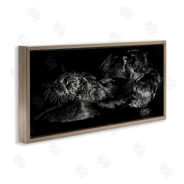 Stupell Industries Julie T. Chapman | Otter Pair Minimal Photograph Black And White