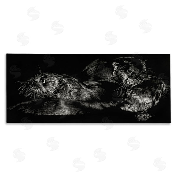 stupell industries Julie T. Chapman | Otter Pair Minimal Photograph Black and White