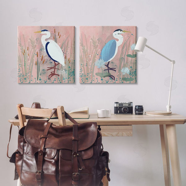 Stupell Industries Juliet Rose Philips | Blue Heron Egret Cattail Marsh Wall Art