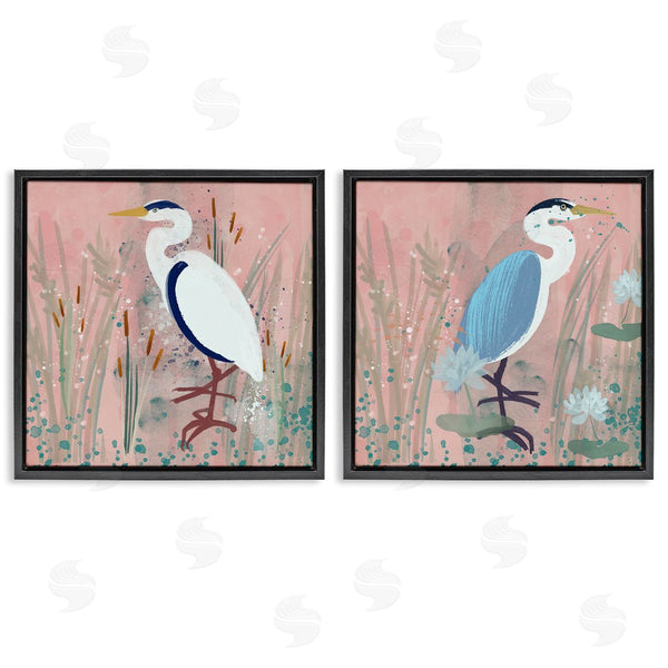 Stupell Industries Juliet Rose Philips | Blue Heron Egret Cattail Marsh Wall Art