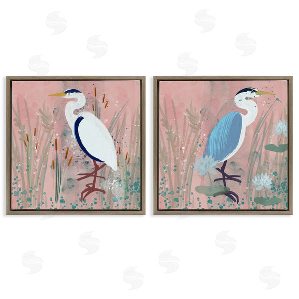 Stupell Industries Juliet Rose Philips | Blue Heron Egret Cattail Marsh Wall Art