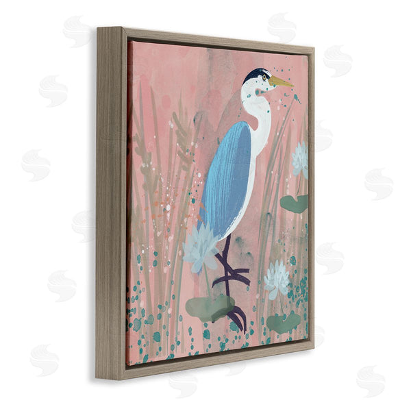 Stupell Industries Juliet Rose Philips | Coastal Bird With Lotus Flowers