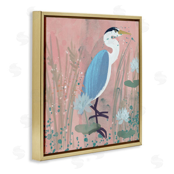 Stupell Industries Juliet Rose Philips | Coastal Bird With Lotus Flowers