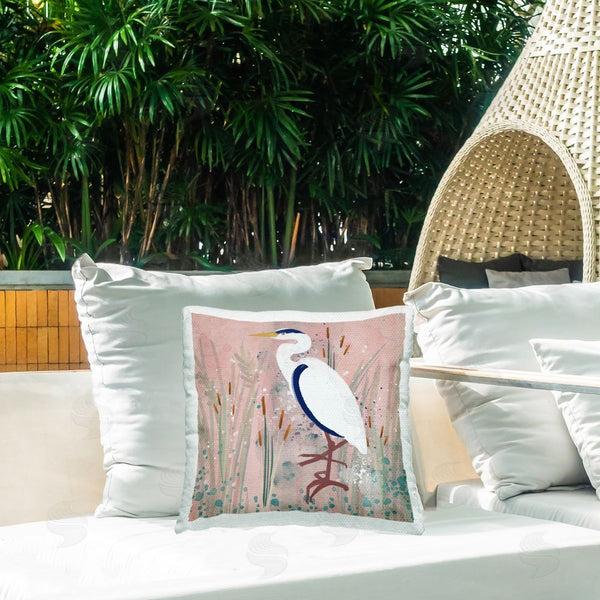 Stupell Industries Juliet Rose Philips | Coastal White Bird Printed Throw Pillow
