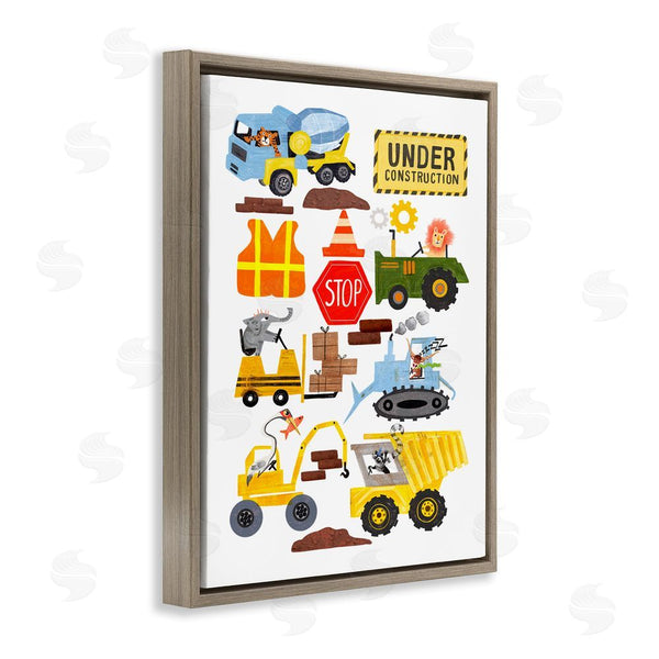 Stupell Industries Juliet Rose Philips | Construction Vehicles & Animals Wall Art