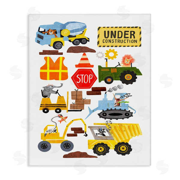 stupell industries Juliet Rose Philips | Construction Vehicles & Animals Wall Art