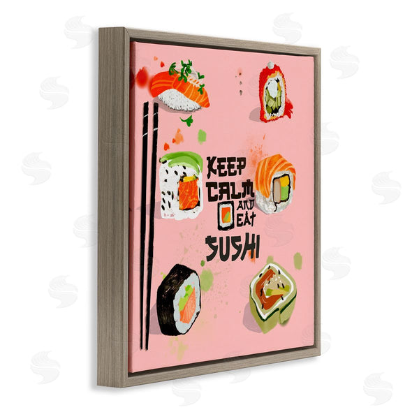 Stupell Industries Juliet Rose Philips | Keep Calm & Eat Sushi Wall Art