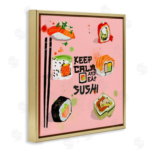 Stupell Industries Juliet Rose Philips | Keep Calm & Eat Sushi Wall Art