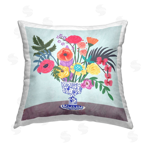 stupell industries Juliet Rose Philips | Mixed Modern Blooms Printed Throw Pillow