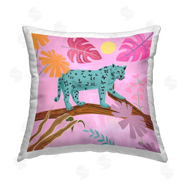 stupell industries Juliet Rose Philips | Patterned Leopard on Branch Printed Throw Pillow