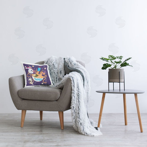 Stupell Industries Juliet Rose Philips | Whimsical Ramen In Space Printed Throw Pillow