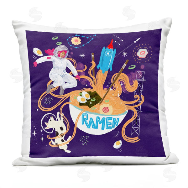 Stupell Industries Juliet Rose Philips | Whimsical Ramen In Space Printed Throw Pillow