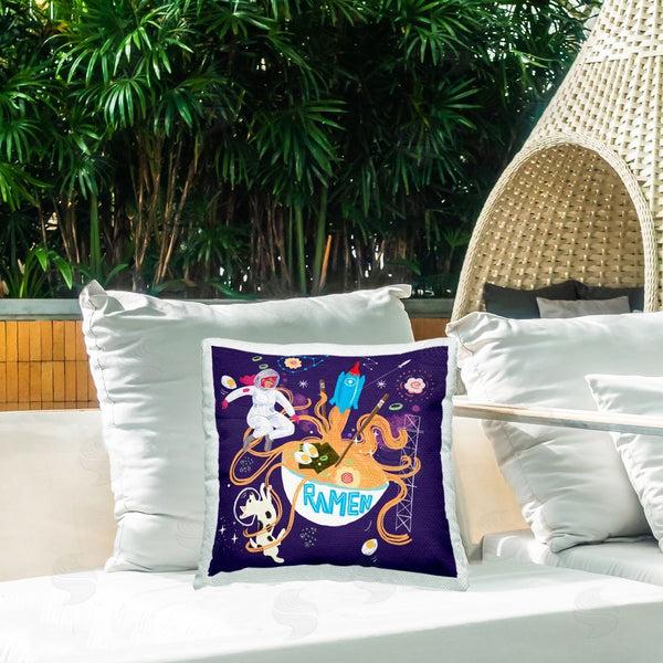Stupell Industries Juliet Rose Philips | Whimsical Ramen In Space Printed Throw Pillow