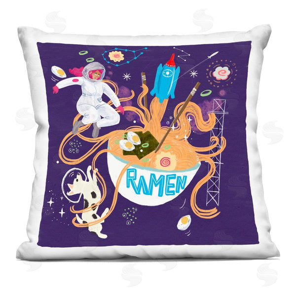 stupell industries Juliet Rose Philips | Whimsical Ramen in Space Printed Throw Pillow