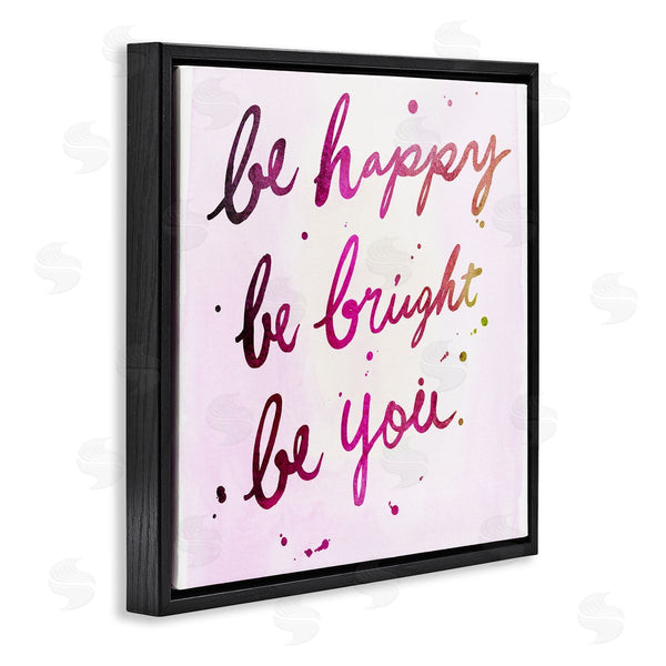 Stupell Industries JunCo. Studio | Be Happy Bright Phrase Glam Positivity Sentiment Wall Art