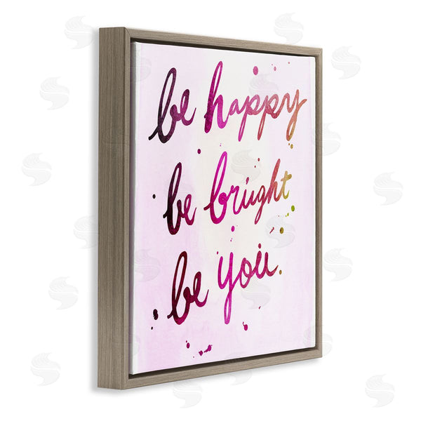Stupell Industries JunCo. Studio | Be Happy Bright Phrase Glam Positivity Sentiment Wall Art