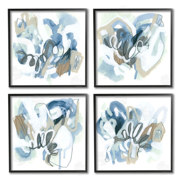 Stupell Industries June Erica Vess | Abstract Blue Squiggle Collage Wall Art