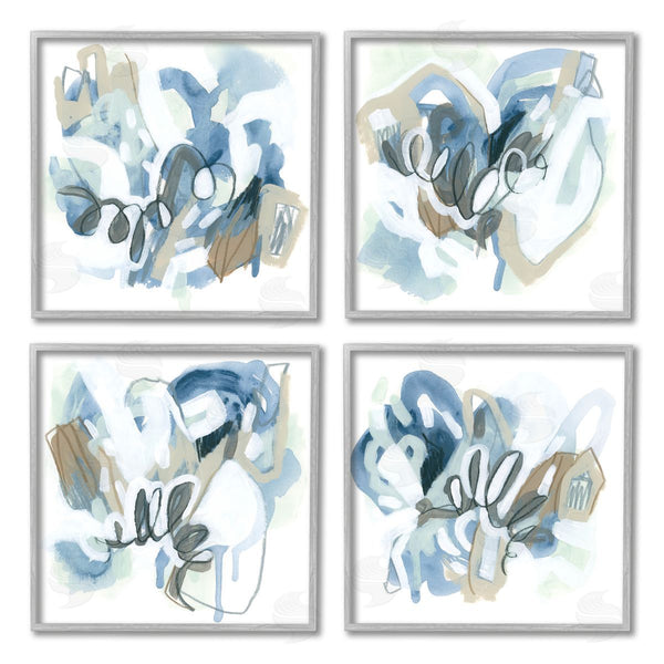 Stupell Industries June Erica Vess | Abstract Blue Squiggle Collage Wall Art