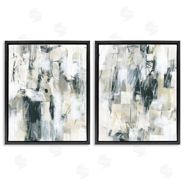 Stupell Industries June Erica Vess | Abstract Charcoal And Beige Wall Art