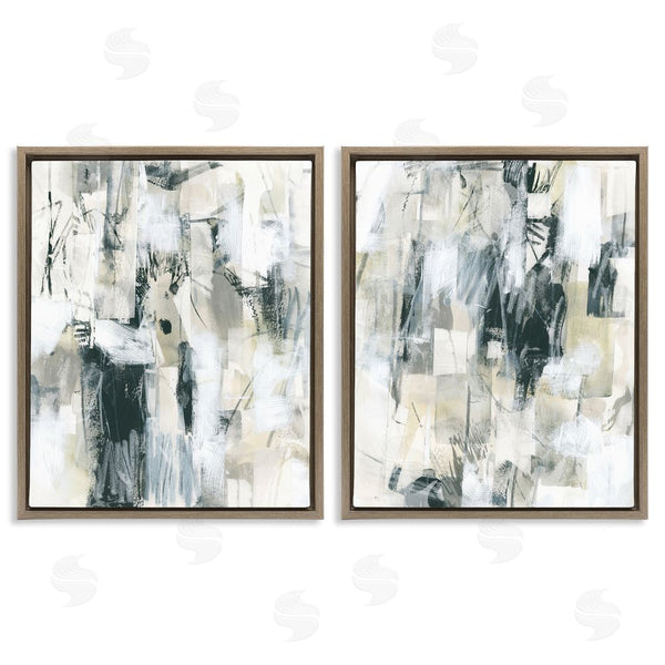 Stupell Industries June Erica Vess | Abstract Charcoal And Beige Wall Art