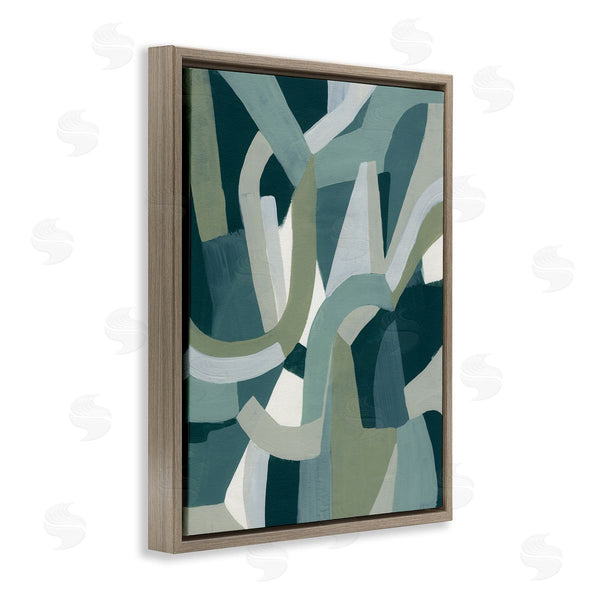 Stupell Industries June Erica Vess | Abstract Jigsaw Shapes Layered Green Limestone