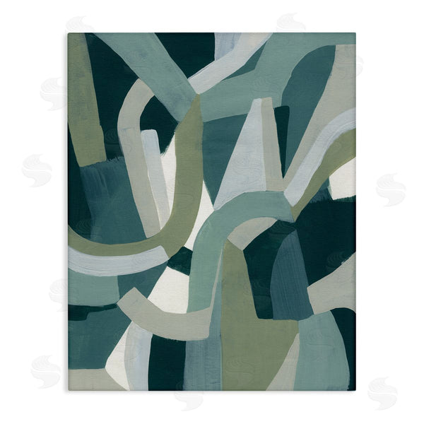 stupell industries June Erica Vess | Abstract Jigsaw Shapes Layered Green Limestone