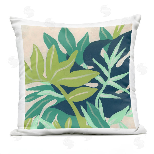 Stupell Industries June Erica Vess | Abstract Layered Botanical Leaf Plant Shapes Printed Throw Pillow