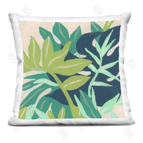 stupell industries June Erica Vess | Abstract Layered Botanical Leaf Plant Shapes Printed Throw Pillow
