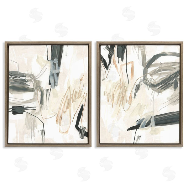 Stupell Industries June Erica Vess | Abstract Squiggly Beige Lines Wall Art