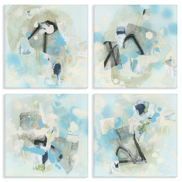stupell industries June Erica Vess | Abstract with Blue Splatter Wall Art