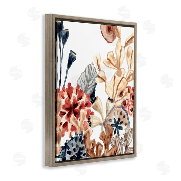 Stupell Industries June Erica Vess | Aquatic Plant Life Assortment Coral Kelp Sand Dollars Wall Art