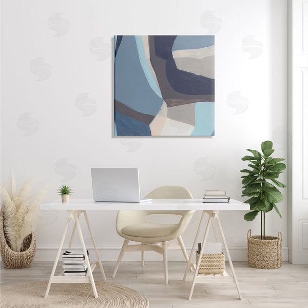 Stupell Industries June Erica Vess | Arrangement Of Coastal Shapes Geometric Abstraction Blue Grey Wall Art