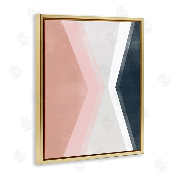 Stupell Industries June Erica Vess | Asymmetrical Angles Mirrored Pink Blue Shape Abstraction