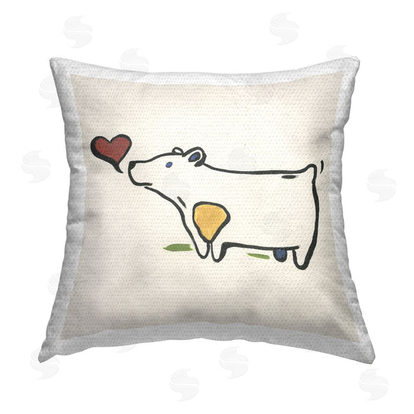 Stupell Industries June Erica Vess | Bear & Heart Doodle Printed Throw Pillow