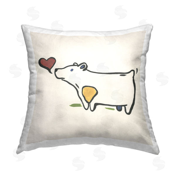 stupell industries June Erica Vess | Bear & Heart Doodle Printed Throw Pillow