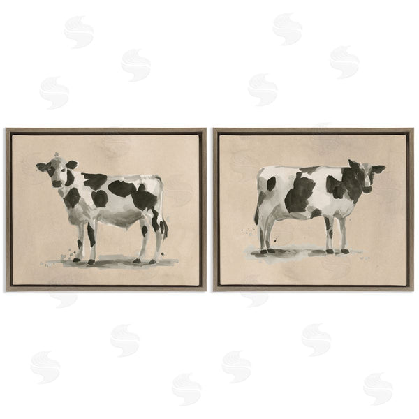 Stupell Industries June Erica Vess | Beige Holstein Cow Portrait Wall Art