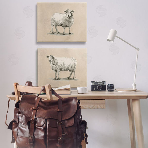 Stupell Industries June Erica Vess | Beige Sheep Portrait Wall Art