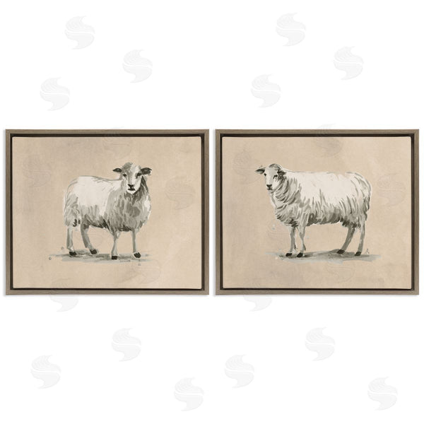 Stupell Industries June Erica Vess | Beige Sheep Portrait Wall Art