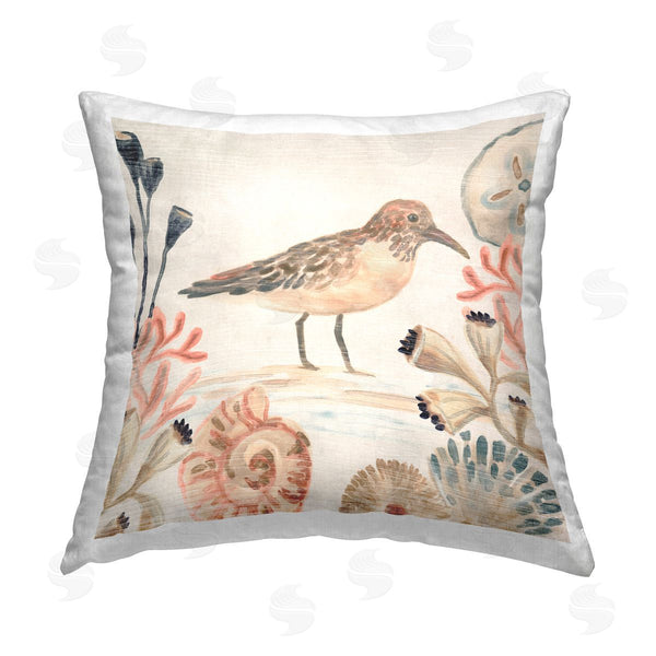 stupell industries June Erica Vess | Bird on Shoreline Printed Throw Pillow