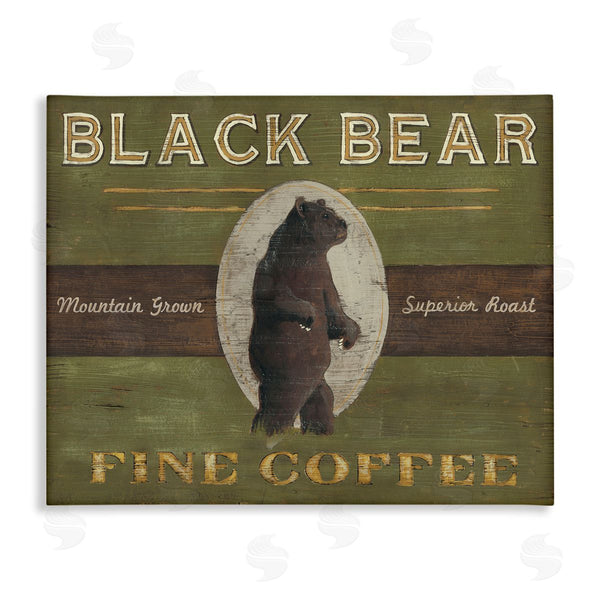 stupell industries June Erica Vess | Black Bear Fine Coffee Rustic Kitchen Mountain Animal Wall Art