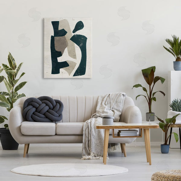 Stupell Industries June Erica Vess | Black & Brown Geometric Shapes Abstract Weathered Pattern Wall Art