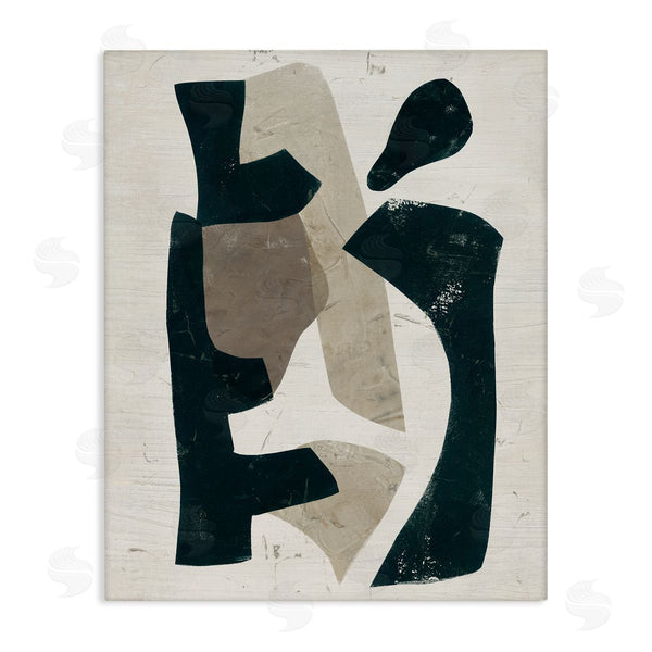 stupell industries June Erica Vess | Black & Brown Geometric Shapes Abstract Weathered Pattern Wall Art
