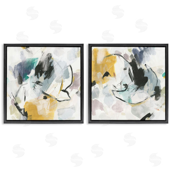 Stupell Industries June Erica Vess | Black & Yellow Abstract Splash Wall Art