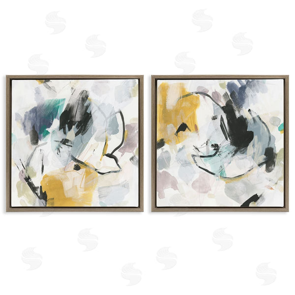 Stupell Industries June Erica Vess | Black & Yellow Abstract Splash Wall Art