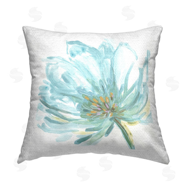 Stupell Industries June Erica Vess | Blue Blooming Flower Printed Throw Pillow
