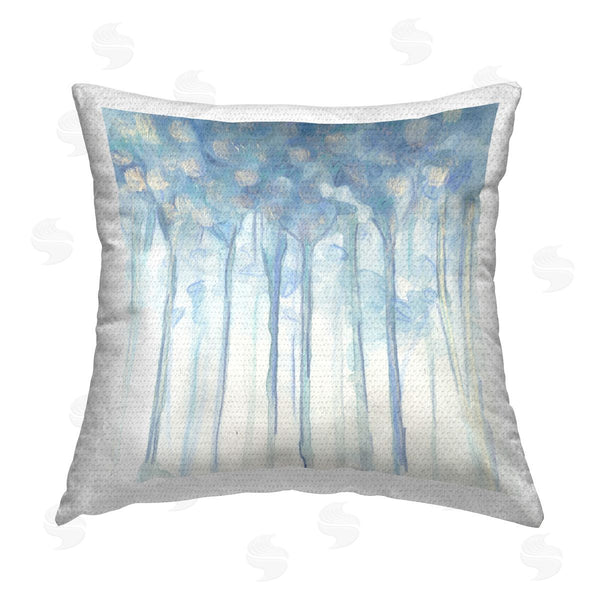 Stupell Industries June Erica Vess | Blue Forest Composition Printed Throw Pillow