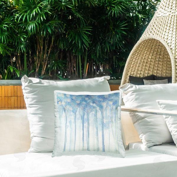 Stupell Industries June Erica Vess | Blue Forest Composition Printed Throw Pillow