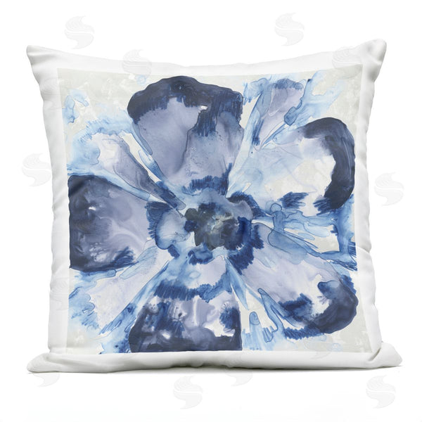 Stupell Industries June Erica Vess | Blue Glass Flower Printed Throw Pillow